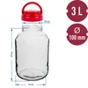 Dóza TO 3 L a viečko fi 100 s držadlom - 6 ['dóza', ' sklenená dóza', ' sklenený pohár', ' pohár s viečkom', ' pohár na kvasenie uhoriek', ' pohár na uhorky', ' pohár na likéry', ' dóza na likéry', ' pohár s držadlom', ' viečko s držadlom']