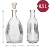 Fľaša "Banketová" 500 ml, s korkom - 6 ['fľaša', ' fľaše', ' fľaša na likéry', ' fľaša na pálenku', ' fľaša na alkohol', ' sklenená fľaša s korkom', ' fľaša 500 ml s korkom', ' fľaše na korok', ' súprava na svadbu', ' fľaša na banket']