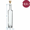 Fľaša Marina s korkom, biela 0,5 L - 4 ['fľaša na alkohol', ' ozdobné fľaše na alkohol', ' sklenená fľaša na alkohol', ' fľaše na pálenku na svadbu', ' fľaša na likér', ' ozdobné fľaše na likéry']