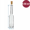 Fľaša na likér 200 ml 6 ks + 6 zátok 23/18 - 7 ['fľaša na alkohol', ' ozdobné fľaše na alkohol', ' sklenená fľaša na alkohol', ' fľaše na pálenku na svadbu', ' fľaša na likér', ' fľaša na víno', ' fľaše na víno', ' likér']