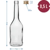 Fľaša Napoleon 500 ml s uzáverom fi28, 6 ks - 7 ['fľaše s uzávermi', ' fľaša s uzáverom', ' fľaša na vodku', ' fľaše na vodku', ' fľaša na džús', ' fľaše na džúsy', ' fľaša na likér', ' fľaše na likér', ' fľaše na alkohol', ' fľaša na alkohol', ' uzatvárateľná fľaša', ' uzatvárateľné fľaše']