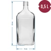 Fľaša Ploskačka 500 ml s uzáverom, 6 ks - 11 ['fľaša 500 ml', ' ploskačka', ' fľaša na likér', ' fľaša na alkohol', ' fľaša pol litra', ' sada fliaš']