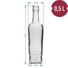 Fľaša Pryncypalna 500 ml so skrutkovacím uzáverom, 6 ks. - 6 ['ozdobná fľaša', ' fľaša na vodku', ' fľaša na alkohol', ' fľaša na likér', ' ozdobné fľaše']