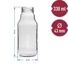 Fľaša TO na džús 330 ml s uzáverom fi 43 - 6 ks. - 4 ['fľaša na džús', ' fľaša 330 ml', ' fľaša Kubuś', ' fľaša na pretlak', ' fľaša na sirup', ' uzáver TO', ' uzáver s klikom', ' farebné uzávery', ' sada fliaš s uzávermi', ' na pasterizáciu']