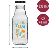 Fľaša twist off 330 ml so skrutkovacím uzáverom fi43 a farebnou potlačou - 6 ks. - 6 ['fľaša Kubuś', ' fľaša pre deti', ' fľaša s potlačou', ' fľaša na džús', ' fľaša na paradajkový pretlak', ' fľaša na sirup', ' fľaša 330 ml', ' fľaša so skrutkovacím uzáverom', ' fľaša s klikom', ' fľaša na smoothie']
