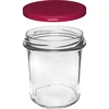 Jednoduchý pohár 350 ml (fi 82) s bordovým viečkom 6 ks. - 3 ['súprava pohárov', ' poháre na kvasenie', ' poháre na džemy', ' poháre s viečkami', ' poháre fi 82', ' poháre s viečkami 6 úchytov', ' poháre s bordovými viečkami', ' na zaváranie', ' na konzervovanie', ' na mäso', ' pohárovka']