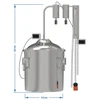 Klasický destilátor Convex 18 L - 2 oddeľovače - 9 ['destilátor Browin', ' modulárne destilátory', ' destilátor s oddeľovačmi', ' modulárny destilátor', ' oddeľovače pre destilátor', ' čistý destilát', ' destilačná súprava', ' vypuklé veko', ' veko typu convex', ' destilačná nádoba s vekom', ' súprava na destiláciu', ' destilačná súprava na rozšírenie', ' destilácia na rôznych zdrojoch tepla']