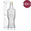 Kredencová fľaša 0,5 L s korkom - 5 ['ozdobná sklenená fľaša', ' fľaša s prírodným korkom', ' fľaša na likéry']