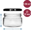 Nízka nádoba 200ml - s čiernym viečkom fi 82/6, 6ks. - 5 ['nízka nádoba', ' sklenená nádoba', ' nádoba 200 ml', ' twist-off viečko', ' nádoba na džemy', ' nádoba na skladovanie', ' domáce konzervy', ' nádoba na slede', ' nádoba na šalát', ' nádoba na dezert']