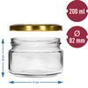 Nízka nádoba 200ml - so zlatým viečkom fi 82/6, 6ks. - 5 ['nízka nádoba', ' sklenená nádoba', ' nádoba 200ml', ' twist-off viečko', ' nádoba na džemy', ' nádoba na skladovanie', ' domáce konzervy', ' nádoba na slede', ' nádoba na šalát', ' nádoba na dezert']