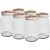 Pohár TO 900 ml s farebným viečkom fi82/6 - 6 ks.  - 1 ['pohár na zaváraniny', ' pohár 900 ml', ' pohár s viečkom', ' pohár s farebným viečkom', ' kuchynský pohár', ' sklenený pohár', ' pohár na drobnosti', ' pohár na kompót', ' pohár na huby', ' pohár na džem', ' poháre so závitom']