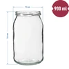 Pohár TO 900 ml s farebným viečkom fi82/6 - 6 ks. - 2 ['pohár na zaváraniny', ' pohár 900 ml', ' pohár s viečkom', ' pohár s farebným viečkom', ' kuchynský pohár', ' sklenený pohár', ' pohár na drobnosti', ' pohár na kompót', ' pohár na huby', ' pohár na džem', ' poháre so závitom']
