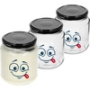 Pohár twist-off 580ml s potlačou Smajlík a viečkom fi 82/6 - 3 ks.  - 1 ['poháre', ' sklenený pohár', ' sklenené poháre', ' pohár s viečkom', ' pohár s potlačou', ' pohár na obed', ' pohár na potraviny', ' pohár', ' sada pohárov', ' poháre fi 82 poháre s viečkami 6 úchytov', ' poháre s čiernymi viečkami', ' na zaváraniny']