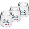 Pohár twist-off 580ml s potlačou Smajlík a viečkom fi 82/6 - 3 ks. - 3 ['poháre', ' sklenený pohár', ' sklenené poháre', ' pohár s viečkom', ' pohár s potlačou', ' pohár na obed', ' pohár na potraviny', ' pohár', ' sada pohárov', ' poháre fi 82 poháre s viečkami 6 úchytov', ' poháre s čiernymi viečkami', ' na zaváraniny']