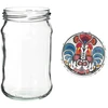 Poháre 300 ml s farebným viečkom fi 66 - 6 ks. - 6 ['poháre na zaváraniny', ' poháre 300 ml', ' sada pohárov', ' poháre na zaváraniny', ' poháre s farebnými viečkami', ' farebné viečka', ' na kompóty', ' na džemy']