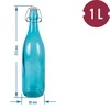 Sklenená fľaša 1 L s hermetickým uzáverom - v rôznych farbách - 2 ['ružová fľaša', ' fľaša Barbie', ' fľaša Hulk', ' fľaša Ľadové kráľovstvo', ' fľaša na vodu', ' fľaša na limonádu', ' fľaša na polievanie kvetov', ' dekoratívna fľaša', ' fľaša s hermetickým uzáverom']