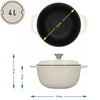 Smaltovaný liatinový hrniec - ecru, 4 L - 4 ['liatinové hrnce', ' smaltované liatinové hrnce', ' liatinové nádoby', ' výhody liatinových nádob', ' smaltovaná liatina', ' varenie v liatinovom hrnci', ' liatinový hrniec so smaltom', ' hrniec v farbe ecru', ' hrniec v bordovej farbe', ' hrniec v šalviovej farbe', ' prečo sa oplatí variť v liatinových hrncoch', ' na darček', ' aké liatinové hrnce vybrať']