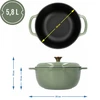 Smaltovaný liatinový hrniec - šalviový, 5,8L - 4 ['liatinové hrnce', ' smaltované liatinové hrnce', ' liatinové nádoby', ' výhody liatinových nádob', ' smaltovaná liatina', ' varenie v liatinovom hrnci', ' liatinový hrniec so smaltom', ' hrniec v farbe ecru', ' hrniec v bordovej farbe', ' hrniec v šalviovej farbe', ' prečo variť v liatinových hrncoch', ' na darček', ' aké liatinové hrnce vybrať']