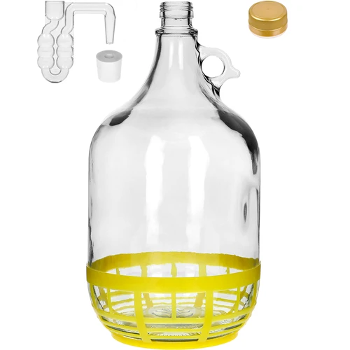4 x Dama 5L s kork., kvas. trub., uzáv. a koš. - 2 ['džbán', ' džbán na víno', ' džbán dama', ' dama v koši', ' dama 5 L', ' balón 5 L', ' demižón', ' balón v košíku', ' fľaša dama 5L v koši', ' balón džbán na víno', ' džbán na pálenku']