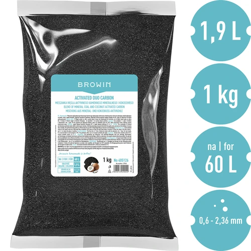 Activated Duo Carbon – zmes kamenného (minerálneho) a kokosového aktívneho uhlia, 1 kg, na 60 l - 3