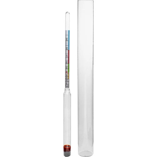 Alkoholometer v nerozbitnej skúmavke  - 1 ['alkoholometer', ' areometer na meranie alkoholu', ' alkoholový indikátor', ' na destiláty', ' na vodky']