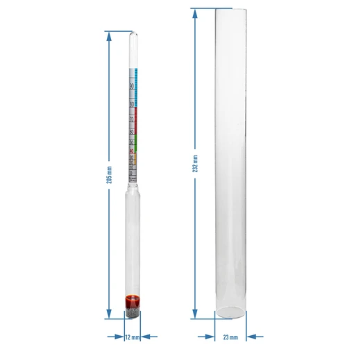Alkoholometer v nerozbitnej skúmavke - 4 ['alkoholometer', ' areometer na meranie alkoholu', ' alkoholový indikátor', ' na destiláty', ' na vodky']