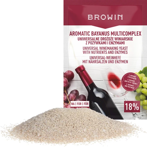 Aromatic Bayanus Multicomplex štartovacia sada na víno, 40 g - 3 ['kvasnice bayanus', ' bayanusy', ' vinárske kvasnice', ' víno 18%', ' kvasnice +živná pôda', ' na ovocné vína', ' na 50 l vína', ' recept na víno', ' fermentácia v dreni', ' silné víno', ' pektoenzým']