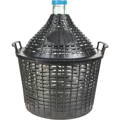 Balón na víno 15 L v plastovom koši  - 1 ['džbán', ' fľaša na víno', ' balón na víno', ' na pivo', ' na fermentáciu', ' domáce víno', ' sklenený balón na víno', ' na likéry', ' na medovinu']