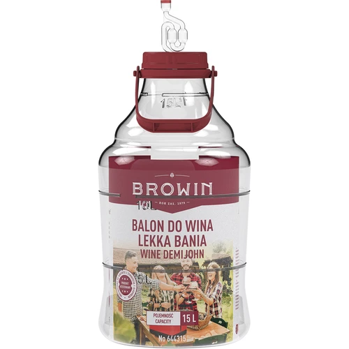Balón na víno ľahký, nerozbitný, s držadlom, 15 L - 3 ['fermentačná nádoba', ' fermentačná nádoba', ' v čom fermentovať', ' balón na víno', ' balón na pivo', ' na fermentáciu', ' balón so širokým hrdlom', ' PET balón', ' plastový balón', ' nerozbitný balón', ' balón na víno', ' vinárska novinka', ' balón 15 L', ' fermentor s uzáverom']