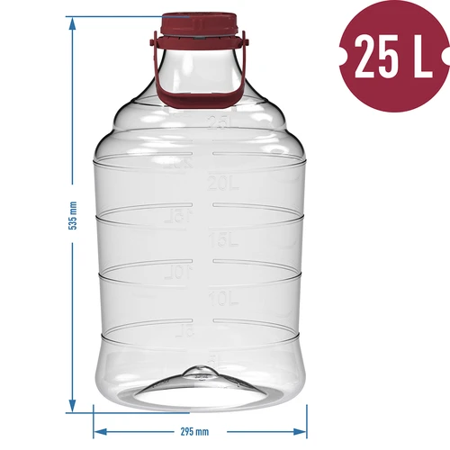 Balón na víno ľahký, nerozbitný, s držadlom, 25 L - 6 ['fermentačná nádoba', ' fermentačná nádoba', ' v čom fermentovať', ' balón na víno', ' balón na pivo', ' na fermentáciu', ' balón so širokým otvorom', ' PET balón', ' plastový balón', ' nerozbitný balón', ' balón na víno', ' vinárska novinka', ' balón 25 L']