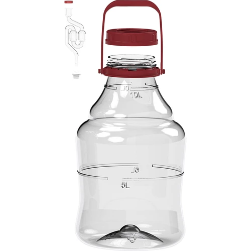Balón na víno ľahký, nerozbitný, s držiakom, 10 L - 2 ['balón na víno', ' balón na víno', ' nerozbitný balón', ' plastový balón', ' balón 10 l', ' nádoba na pivo', ' balón na pivo', ' fermentor', ' na fermentáciu', ' PET balón', ' balón so širokým otvorom', ' držiak na balón']