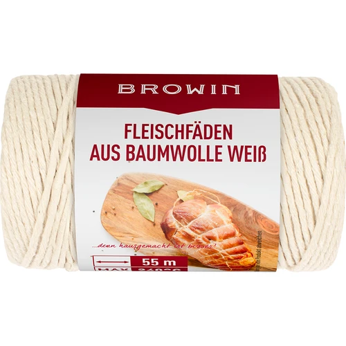 Bavlnené mäsiarske nite biele (240°C) 55 m - 2 