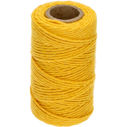 Bavlnený špagát žltý 2 mm/55 m/100 g  - 1 ['bavlnený špagát', ' bavlnený povraz', ' špagát pre jemné rastliny', ' prírodný špagát', ' ekošpagát', ' špagát na makramé', ' špagát na viazanie', ' špagát na ručné práce', ' špagát na sťahovanie', ' žltý špagát', ' žltý povraz']