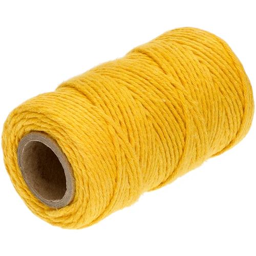 Bavlnený špagát žltý 2 mm/55 m/100 g - 2 ['bavlnený špagát', ' bavlnený povraz', ' špagát pre jemné rastliny', ' prírodný špagát', ' ekošpagát', ' špagát na makramé', ' špagát na viazanie', ' špagát na ručné práce', ' špagát na sťahovanie', ' žltý špagát', ' žltý povraz']