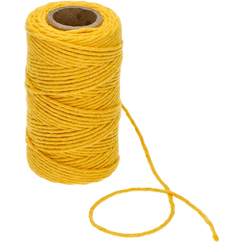 Bavlnený špagát žltý 2 mm/55 m/100 g - 3 ['bavlnený špagát', ' bavlnený povraz', ' špagát pre jemné rastliny', ' prírodný špagát', ' ekošpagát', ' špagát na makramé', ' špagát na viazanie', ' špagát na ručné práce', ' špagát na sťahovanie', ' žltý špagát', ' žltý povraz']