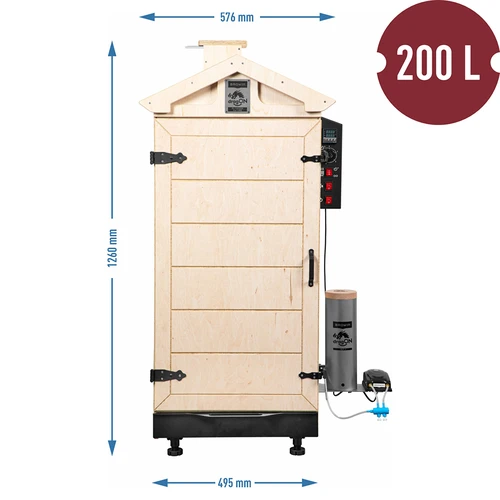 Bezrámová udiareň dragON PLYWOOD NATURE s digitálnym ovládačom, 200L - 8