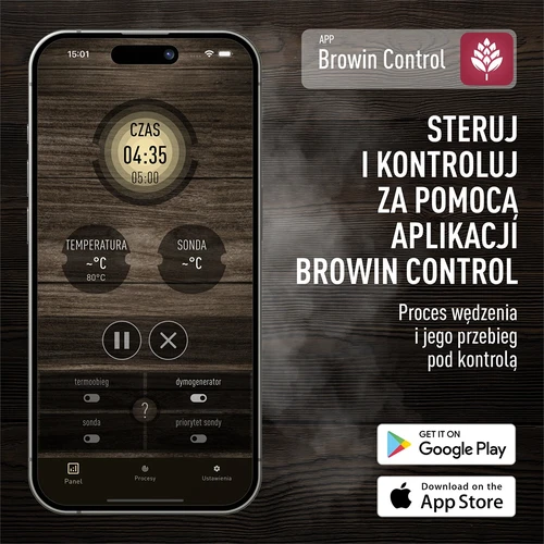 Bezrámová údiareň dragON PLYWOOD NATURE s regulátorom Wi-Fi, 200L - 11