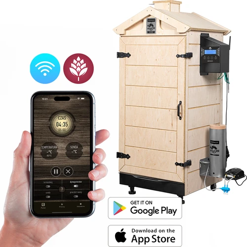Bezrámová udiareň dragON PLYWOOD NATURE s Wi‑Fi ovládačom, 200L