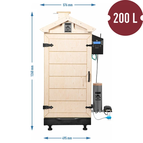 Bezrámová udiareň dragON PLYWOOD NATURE s Wi‑Fi ovládačom, 200L - 8