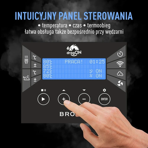 Bezrámová udiareň dragON PLYWOOD NATURE s Wi-Fi riadiacou jednotkou, 200 l - 10