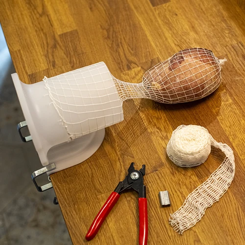 Biela údenárska sieťka s rozmermi 12,5 cm x 5 m, s tepelnou odolnosťou do 220°C - typ A - 4