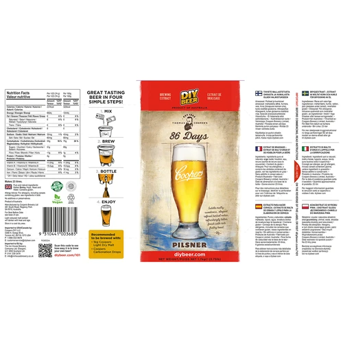 Brewkit Coopers 86 dní Pilsner - 5 ['Pilsner', ' pilzner', ' brewkit', ' pivo']