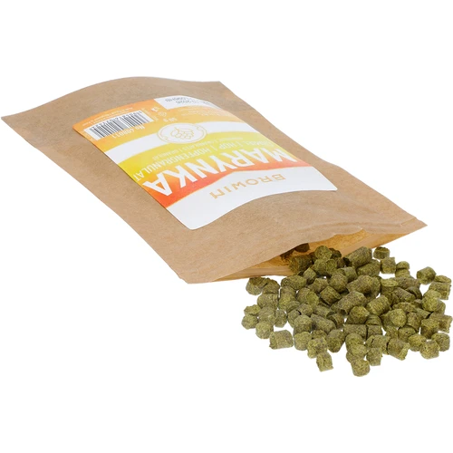 Chmeľ Marynka - granulát 50g - 4 ['chmelenie piva', ' chmeľ do piva', ' chmeľ alfa kyseliny', ' pivo', ' domáce pivo', ' robím pivo', ' ako urobiť pivo', ' aký chmeľ do piva', ' aký chmeľ vybrať', ' chmeľ v granuláte', ' granulát chmeľový', ' chmeľ marynka']