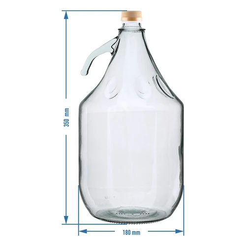 Demižón 5 L Dama s uzáverom - bez košíka - 4 ['fľaša 5l', ' fľaša na fermentáciu', ' demižón na fermentáciu', ' demižón na víno', ' demižón na víno', ' na skladovanie vína', ' fľaša na šťavu']