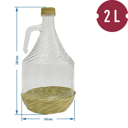 Demižón Dama 2L v opletení, so skrutkovacím uzáverom - 2 ['balón na víno', ' balón na víno', ' demižón na víno', ' fľaša na víno', ' fľaša na víno', ' demižón na víno', ' demižón na víno', ' demižón', ' demižón na víno', ' balón na víno 50l', ' balón na víno 50l castorama', ' balón na víno 50l', ' balón na víno 50l castorama', ' víno balón', ' víno balón castorama', ' demižón v prútenom koši', ' demižón v prútenom koši']