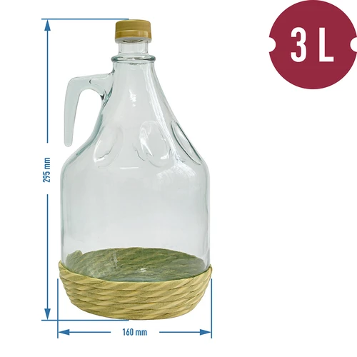 Demižón Dama 3 l v opletení, so skrutkovacím uzáverom - 2 ['balón na víno', ' balón na víno', ' demižón na víno', ' fľaša na víno', ' fľaša na víno', ' demižón na víno', ' demižón na víno', ' demižón', ' demižón na víno', ' balón na víno 50l', ' balón na víno 50l castorama', ' balón na víno 50l', ' balón na víno 50l castorama', ' víno balón', ' víno balón castorama', ' demižón v prútenom koši', ' demižón v prútenom koši']