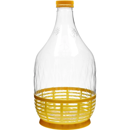 Demižón Dama 5 L PET, so skrutkovacím uzáverom a košíkom