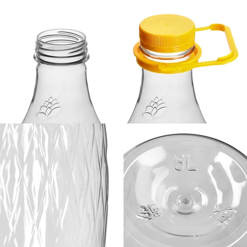 Demižón Dama 5 l PET, so skrutkovacím uzáverom, rukoväťou a košíkom - 3