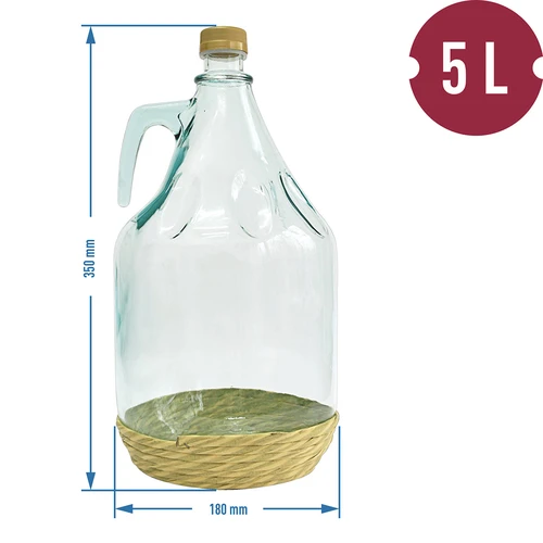 Demižón Dama 5L v opletení, so skrutkovacím uzáverom - 3 ['balón na víno', ' balón na víno', ' demižón na víno', ' fľaša na víno', ' fľaša na víno', ' demižón na víno', ' demižón na víno', ' demižón', ' demižón na víno', ' balón na víno 50l', ' balón na víno 50l castorama', ' balón na víno 50l', ' balón na víno 50l castorama', ' víno balón', ' víno balón castorama', ' demižón vo vŕbovom koši', ' demižón v prútenom koši']