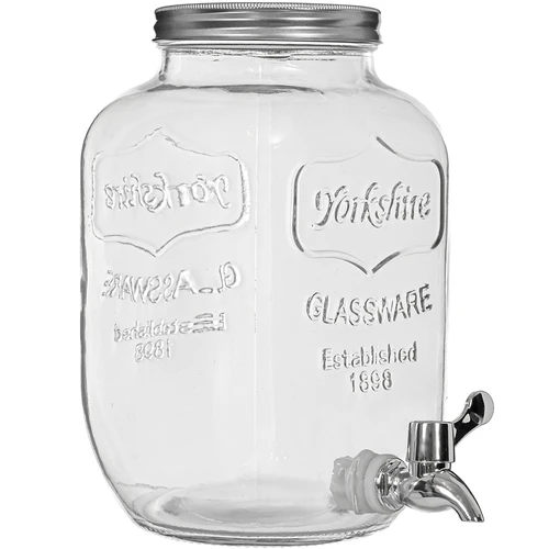 Dóza na limonádu, s kohútikom - sklenená, 4 L  - 1 ['dóza na limonádu', ' dóza na nápoje', ' dóza s kohútikom', ' dóza 4 litre s kohútikom', ' sklenená fľaša s kohútikom', ' sklenená fľaša na nápoje', ' dóza na nápoj', ' dóza na nápoj na párty', ' dóza s kohútikom do záhrady', ' limonáda vonku', ' letné osvieženie']
